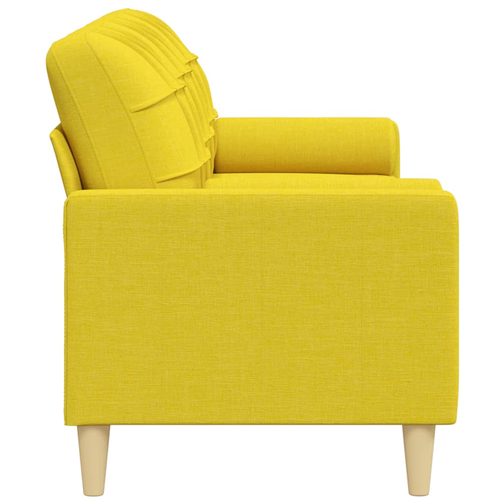 vidaXL 3-osobowa sofa z poduszkami, jasnożółta, 210 cm, obita tkaniną