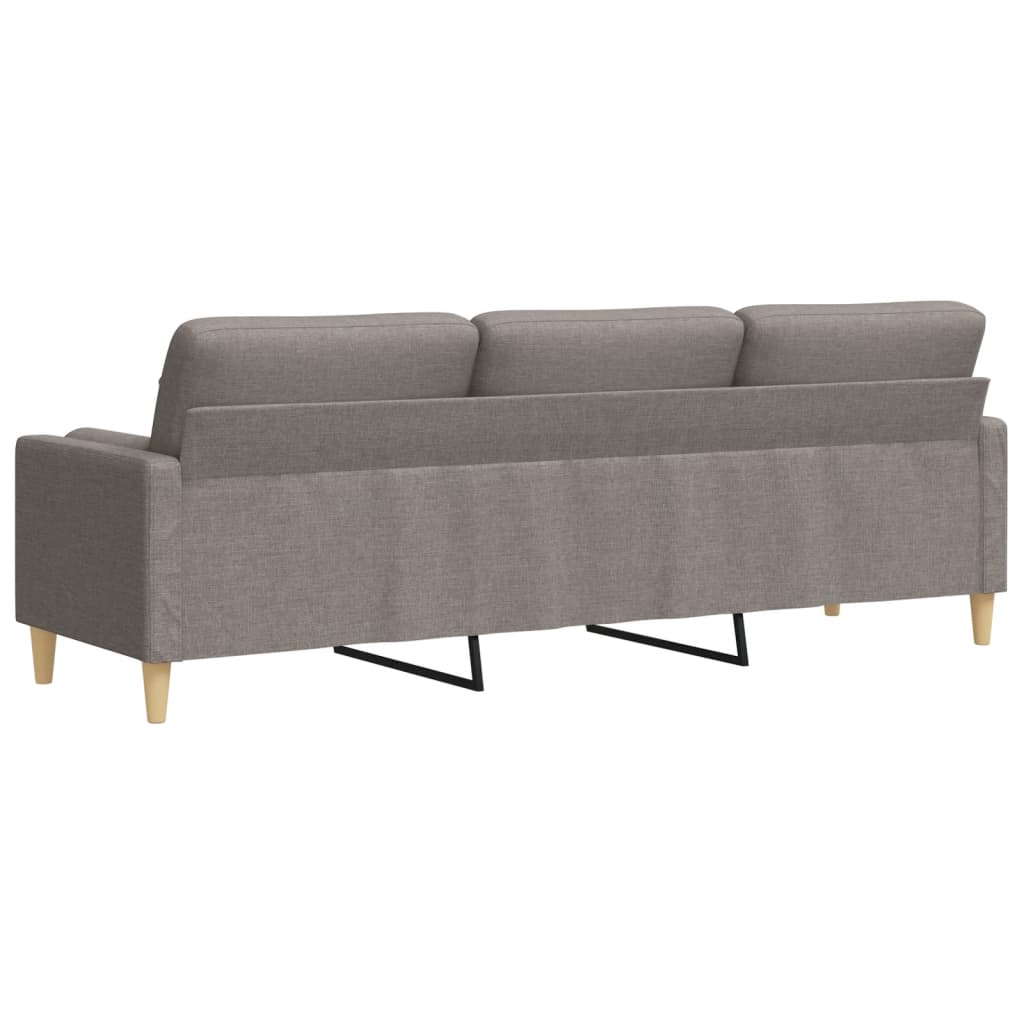 vidaXL 3-osobowa sofa z poduszkami, taupe, 210 cm, obita tkaniną
