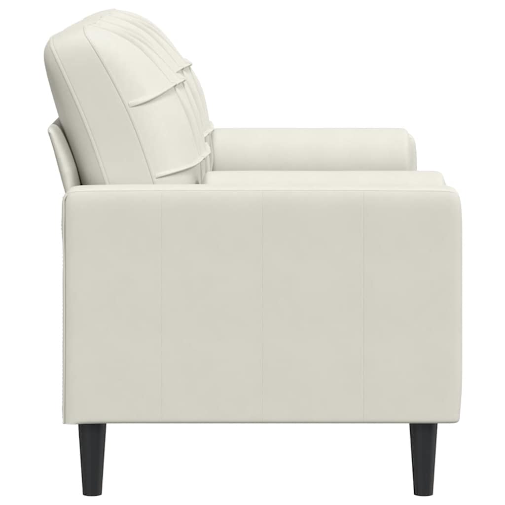 vidaXL 2-osobowa sofa z poduszkami, kremowa, 140 cm, aksamit