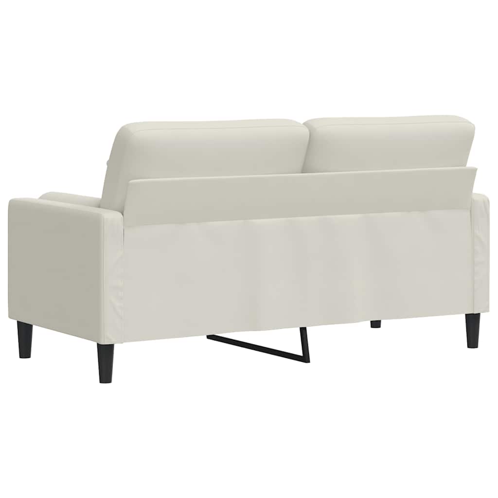 vidaXL 2-osobowa sofa z poduszkami, kremowa, 140 cm, aksamit