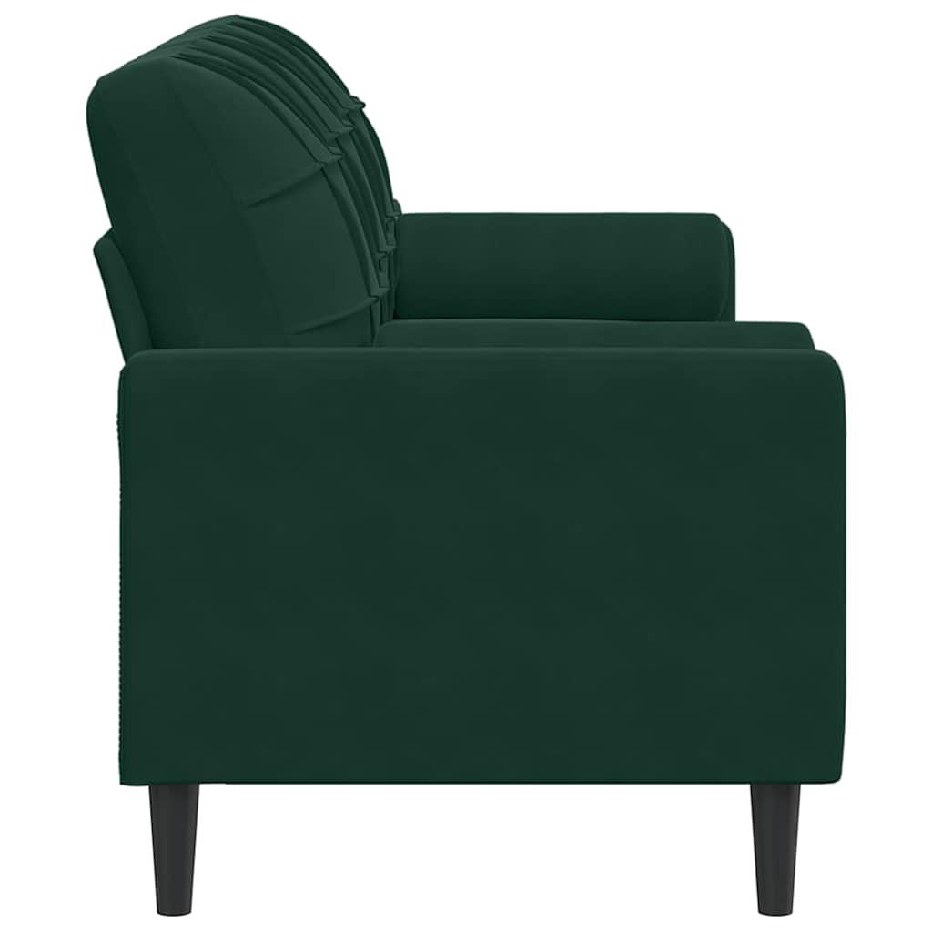 vidaXL 3-osobowa sofa z poduszkami, ciemnozielona, 180 cm, aksamit