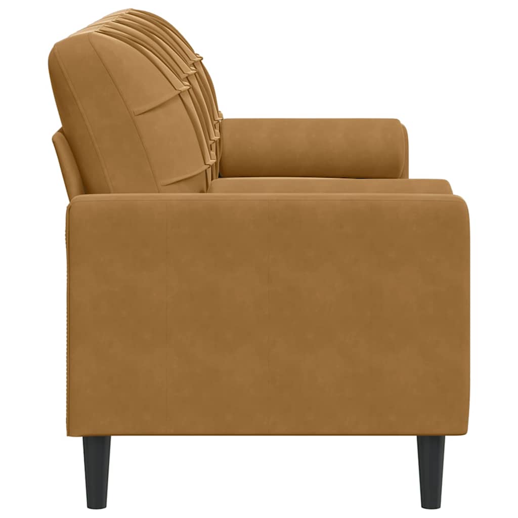 vidaXL 3-osobowa sofa z poduszkami, brązowa, 180 cm, aksamit
