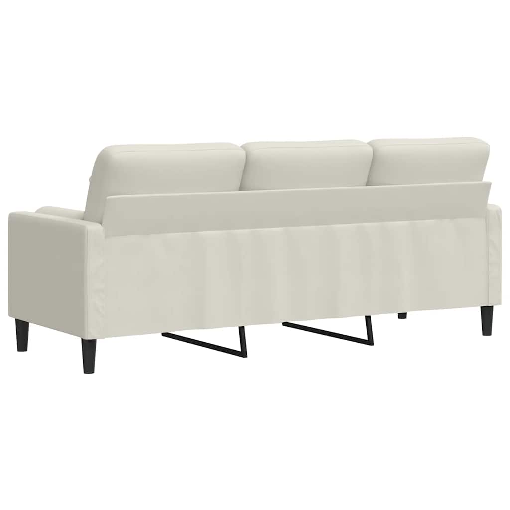 vidaXL 3-osobowa sofa z poduszkami, kremowa, 180 cm, aksamit