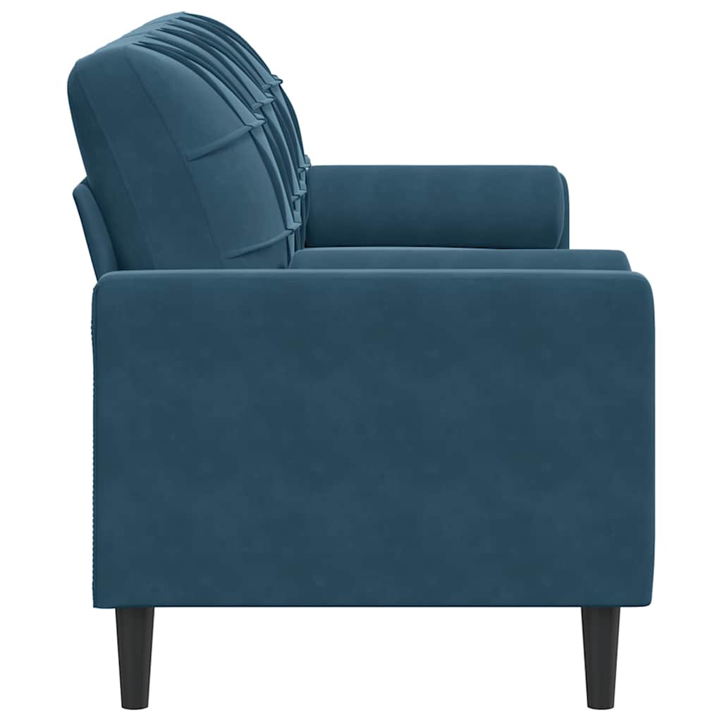 vidaXL 3-osobowa sofa z poduszkami, niebieska, 180 cm, aksamit
