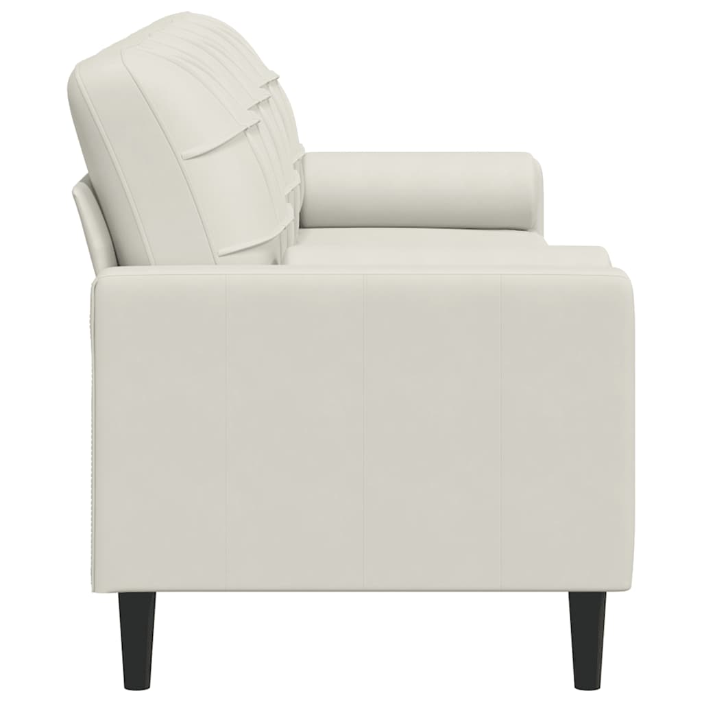 vidaXL 3-osobowa sofa z poduszkami, kremowa, 210 cm, aksamit