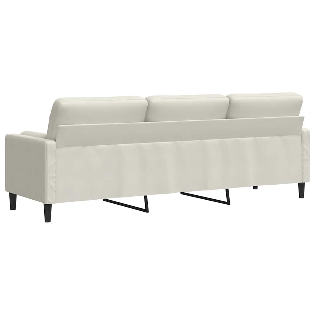 vidaXL 3-osobowa sofa z poduszkami, kremowa, 210 cm, aksamit