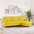 vidaXL Sofa 3-osobowa, jasnożółta, 210 cm, tapicerowana tkaniną