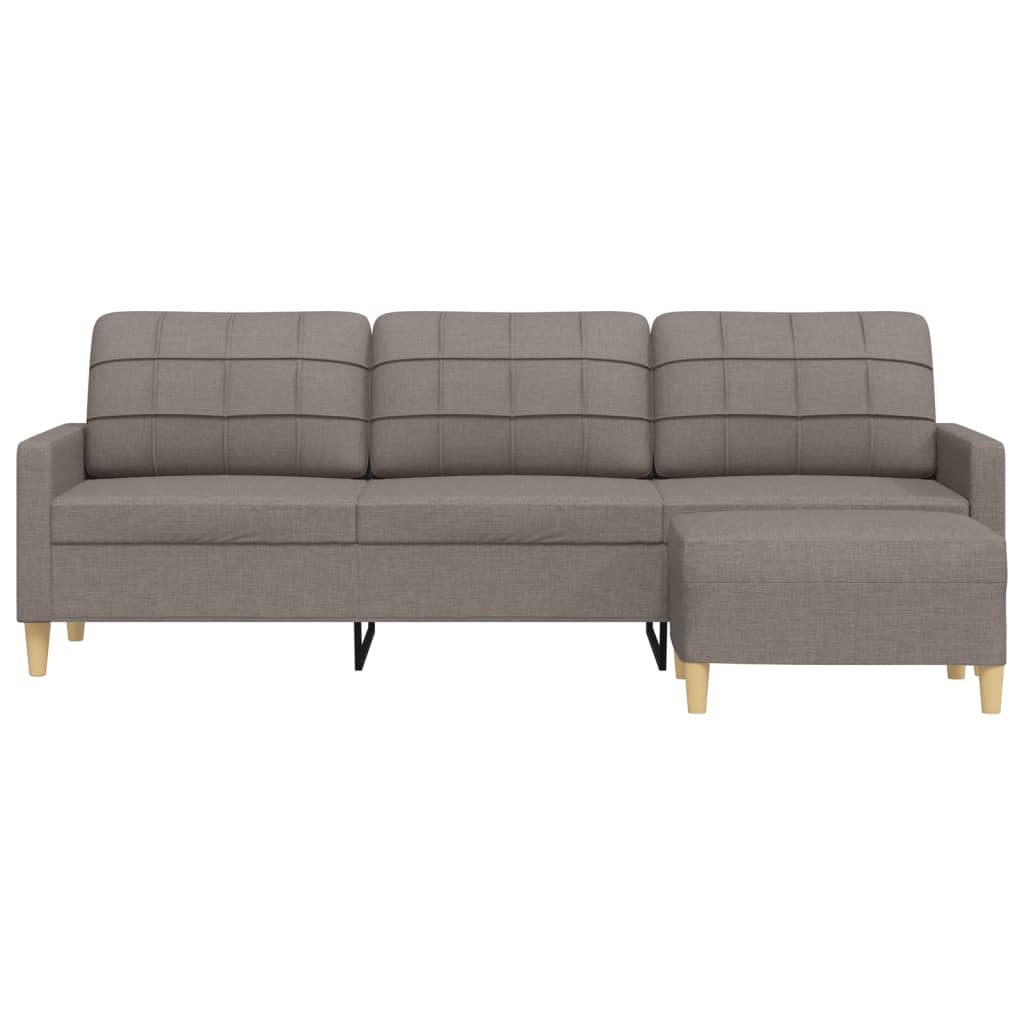 vidaXL 3-osobowa sofa z podnóżkiem, kolor taupe, 210 cm, tkaniną