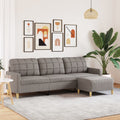 vidaXL 3-osobowa sofa z podnóżkiem, kolor taupe, 210 cm, tkaniną