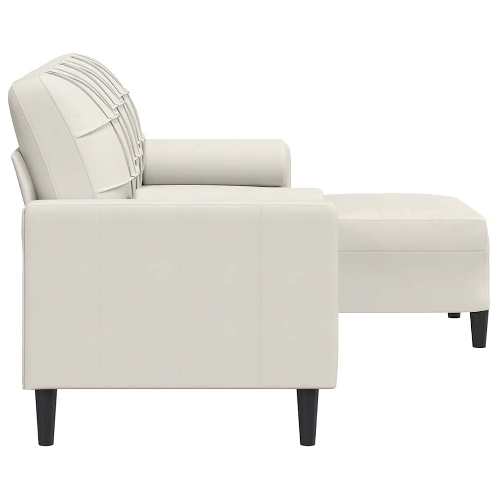 vidaXL Sofa 3-osobowa, kremowa, 180 cm, tapicerowana aksamit