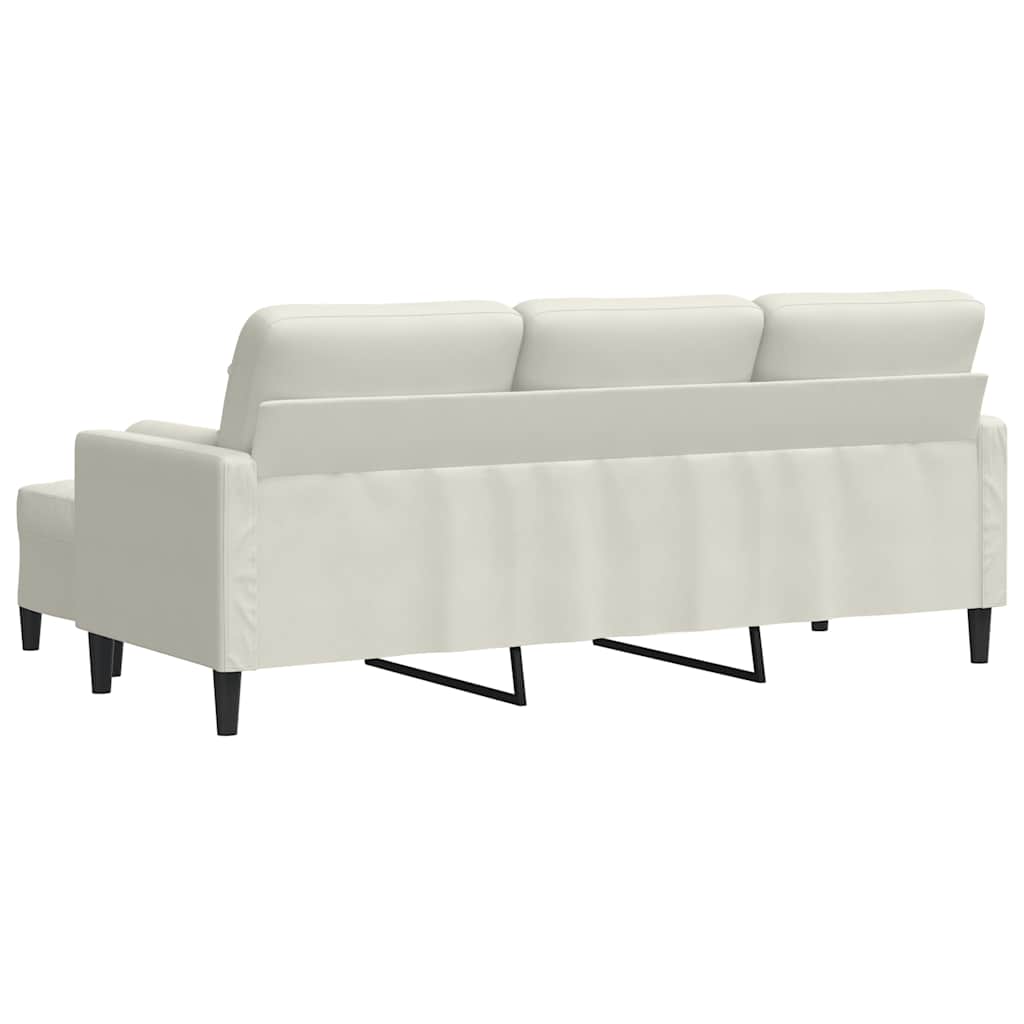 vidaXL Sofa 3-osobowa, kremowa, 180 cm, tapicerowana aksamit