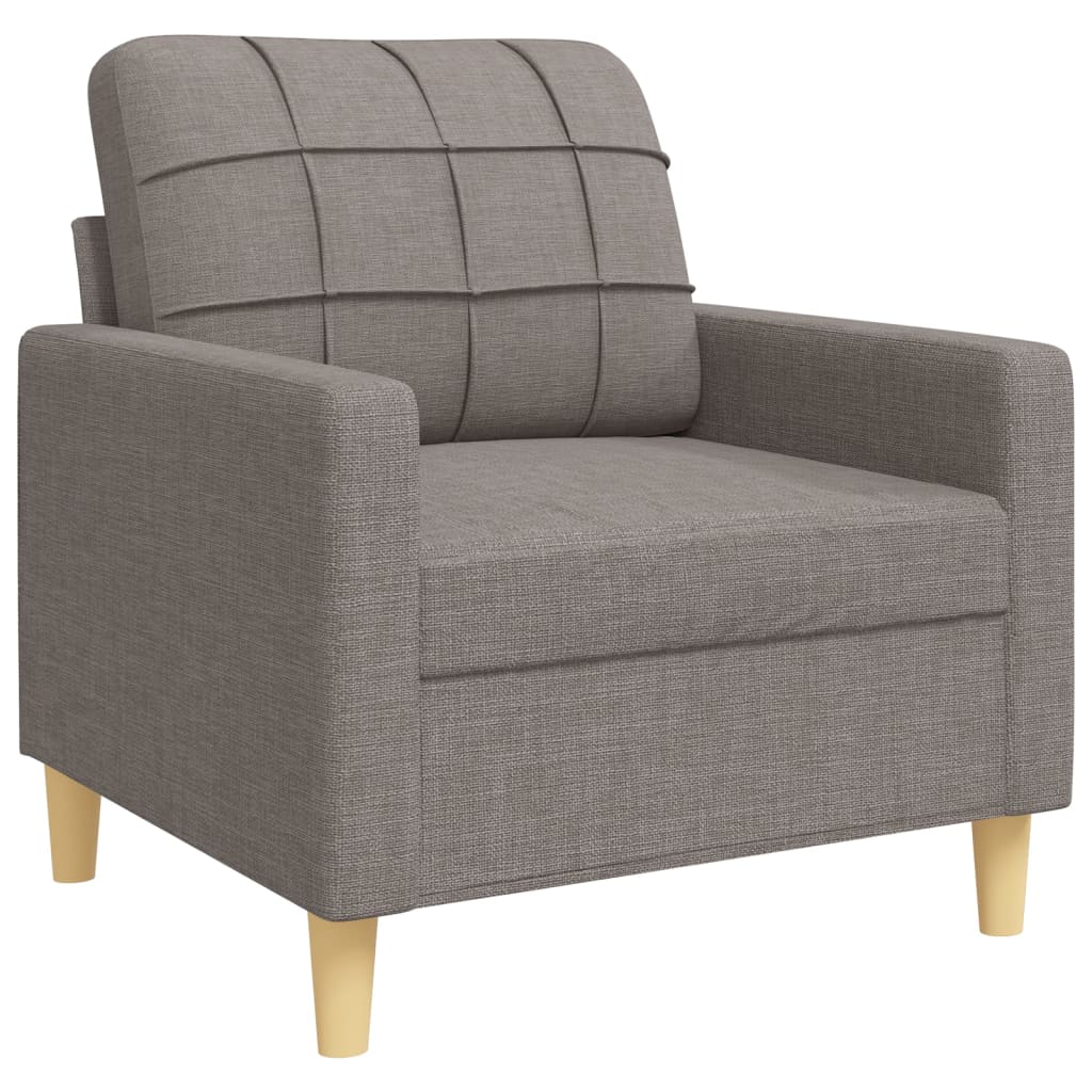 vidaXL 3-cz. komplet wypoczynkowy z poduszkami, kolor taupe, tkanina