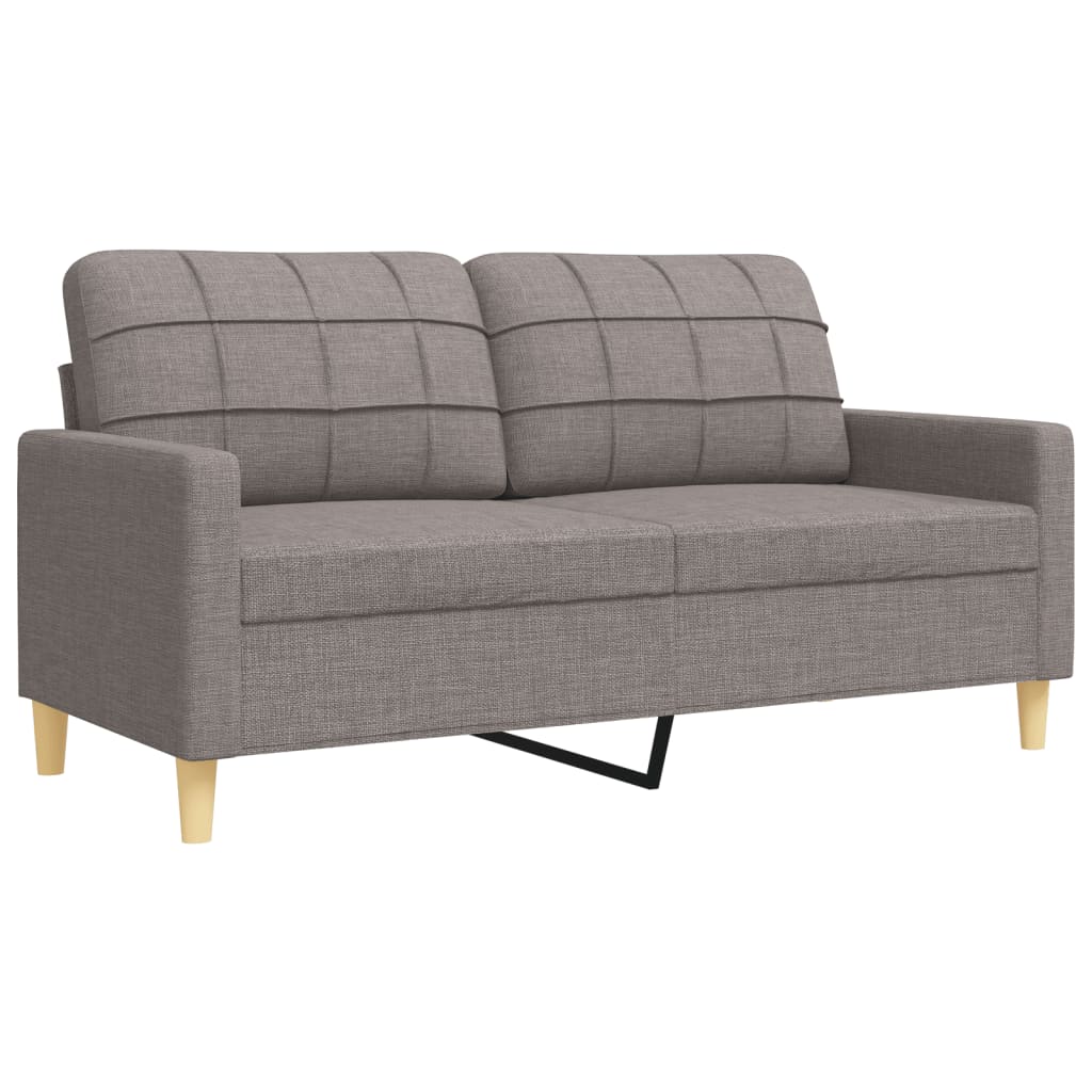 vidaXL 3-cz. komplet wypoczynkowy z poduszkami, kolor taupe, tkanina