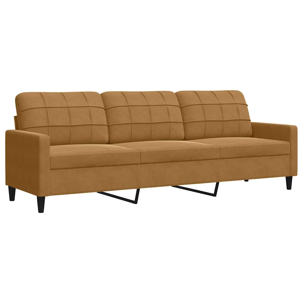 vidaXL 4-cz. komplet wypoczynkowy z poduszkami, brązowy, aksamit