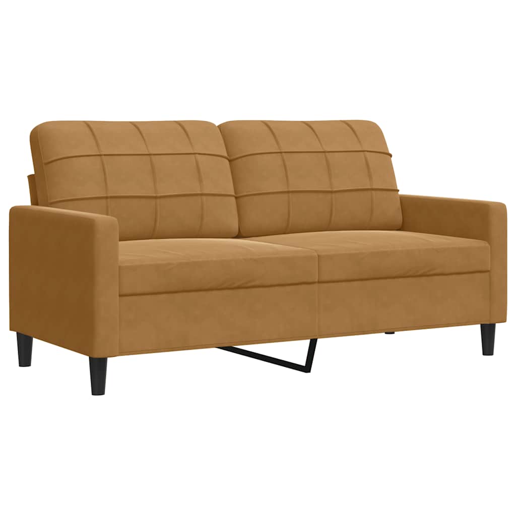 vidaXL 3-cz. zestaw wypoczynkowy z poduszkami, brązowy, aksamit