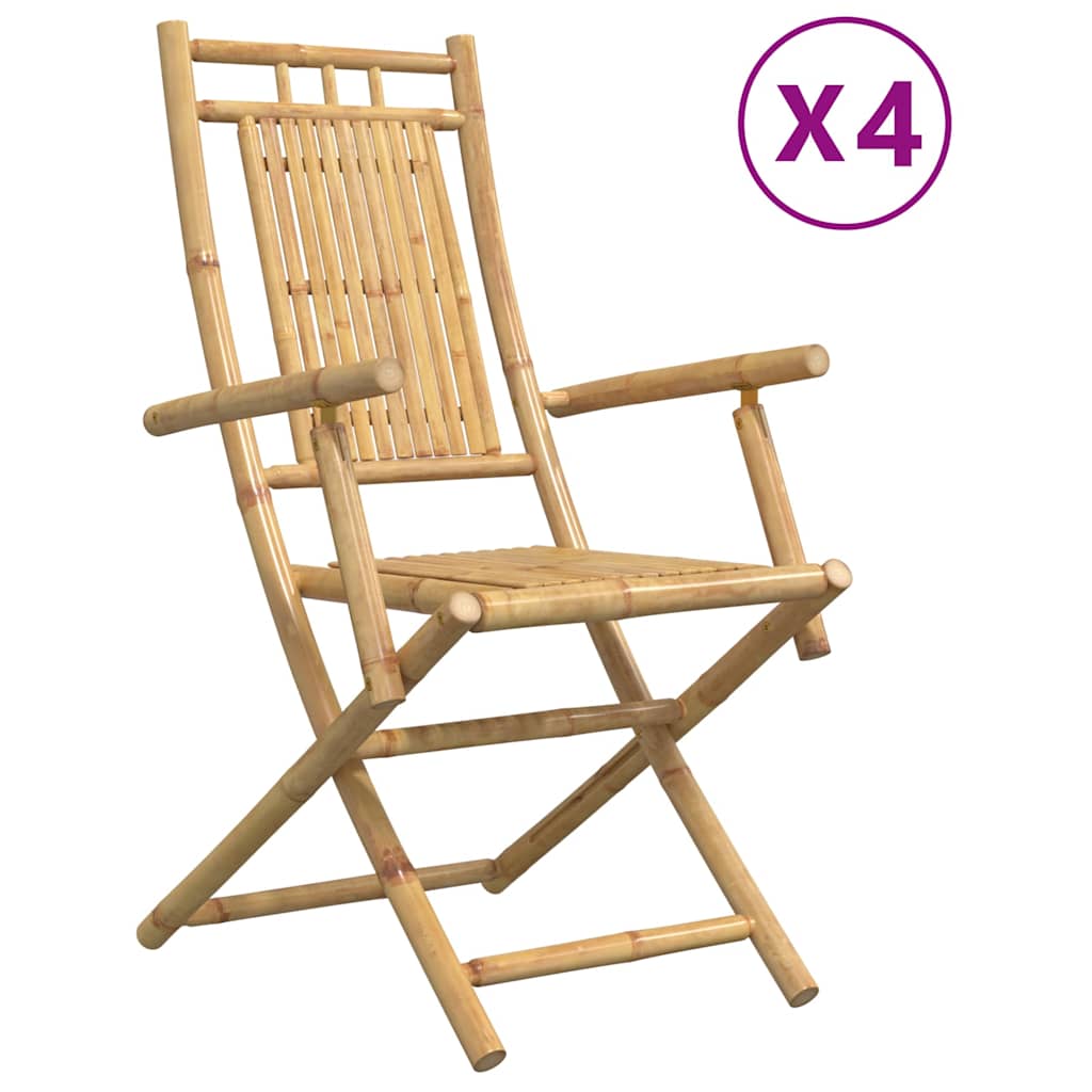 vidaXL Składane krzesła ogrodowe, 4 szt., 53x66x99 cm, bambusowe