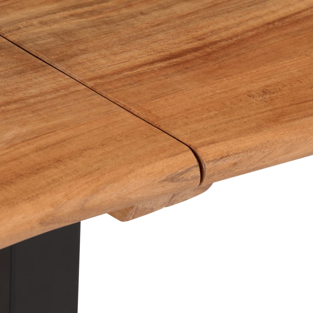 vidaXL Ławka, 160 cm, lite drewno akacjowe i stal
