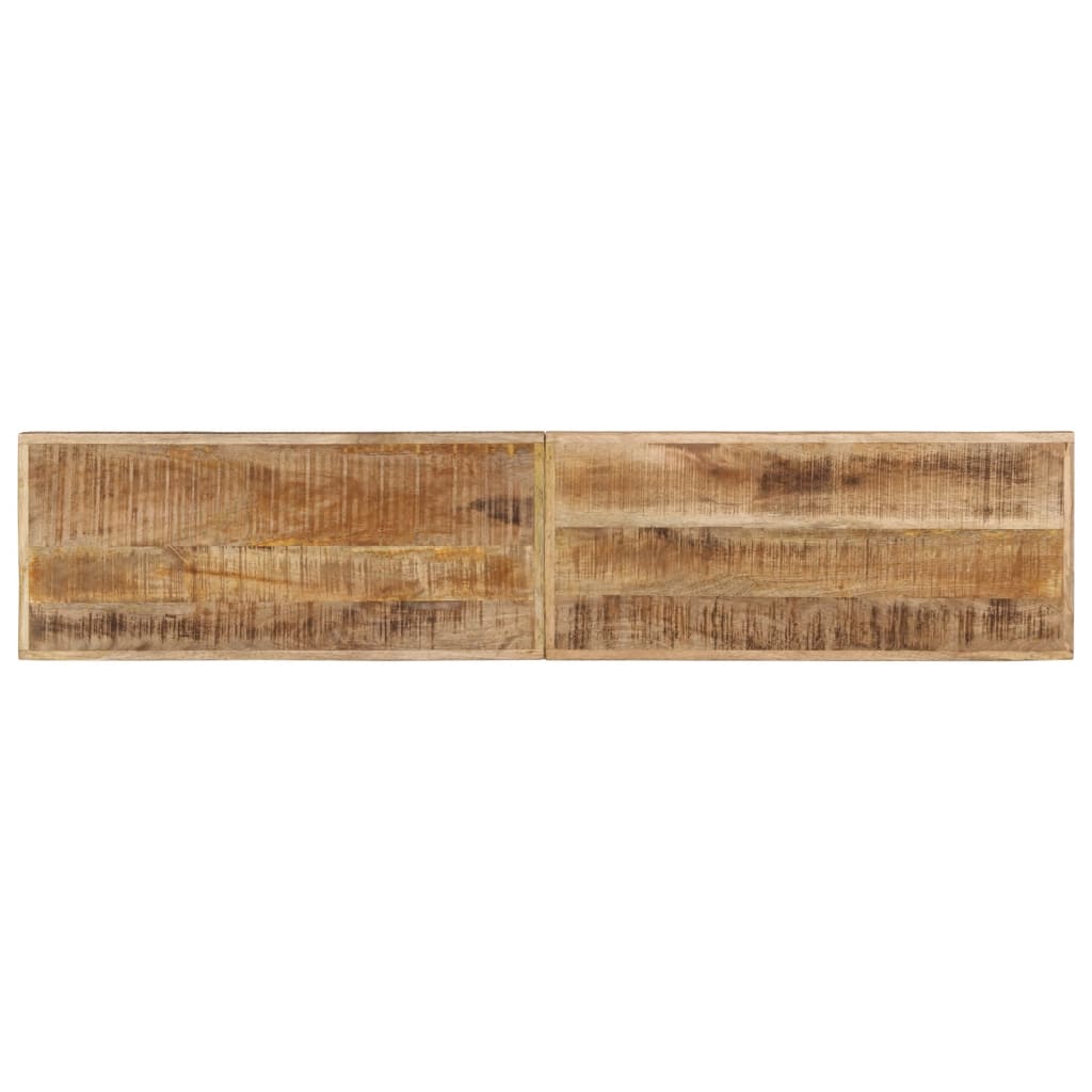 vidaXL Ławka, 160 cm, lite, surowe drewno mango i stal