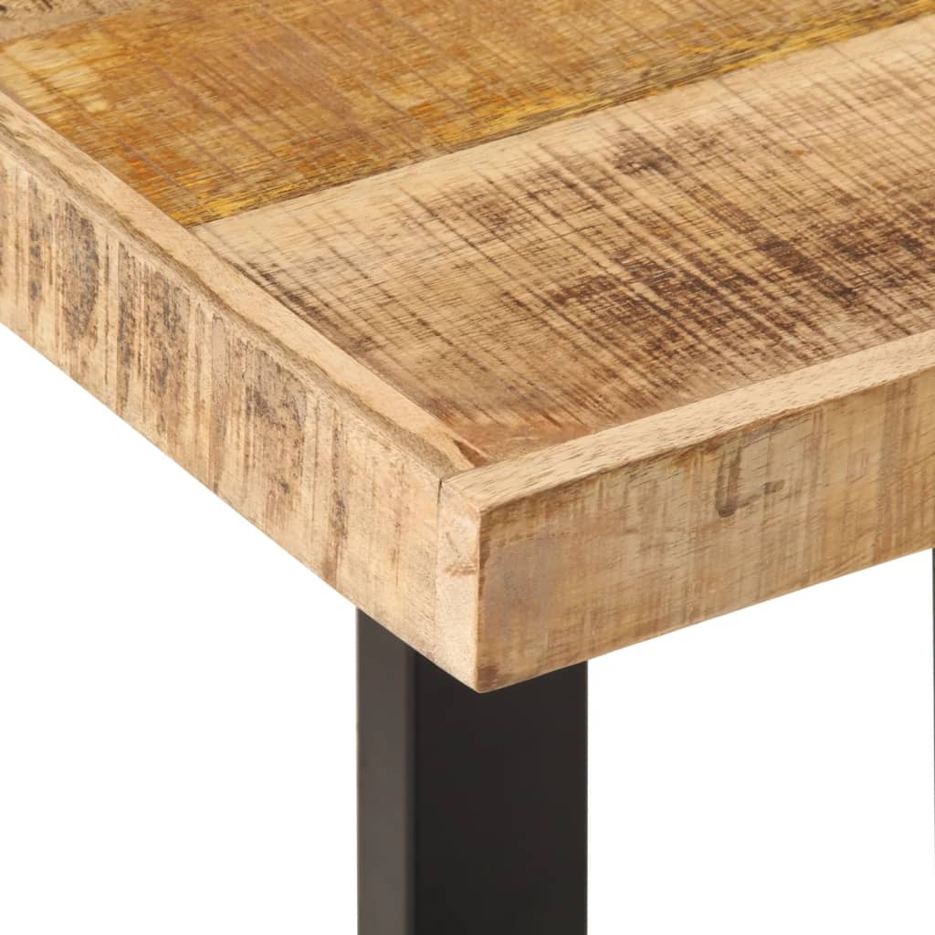 vidaXL Ławka, 160 cm, lite, surowe drewno mango i stal