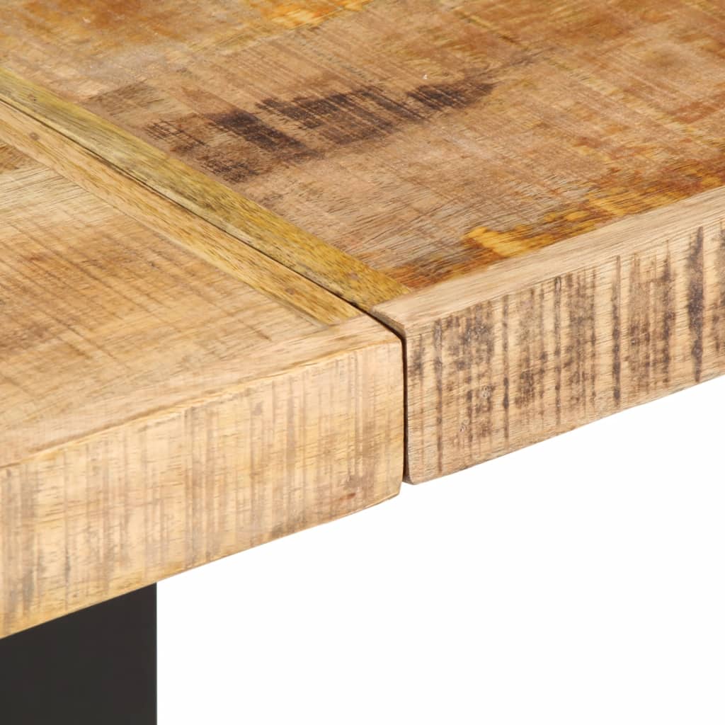 vidaXL Ławka, 160 cm, lite, surowe drewno mango i stal