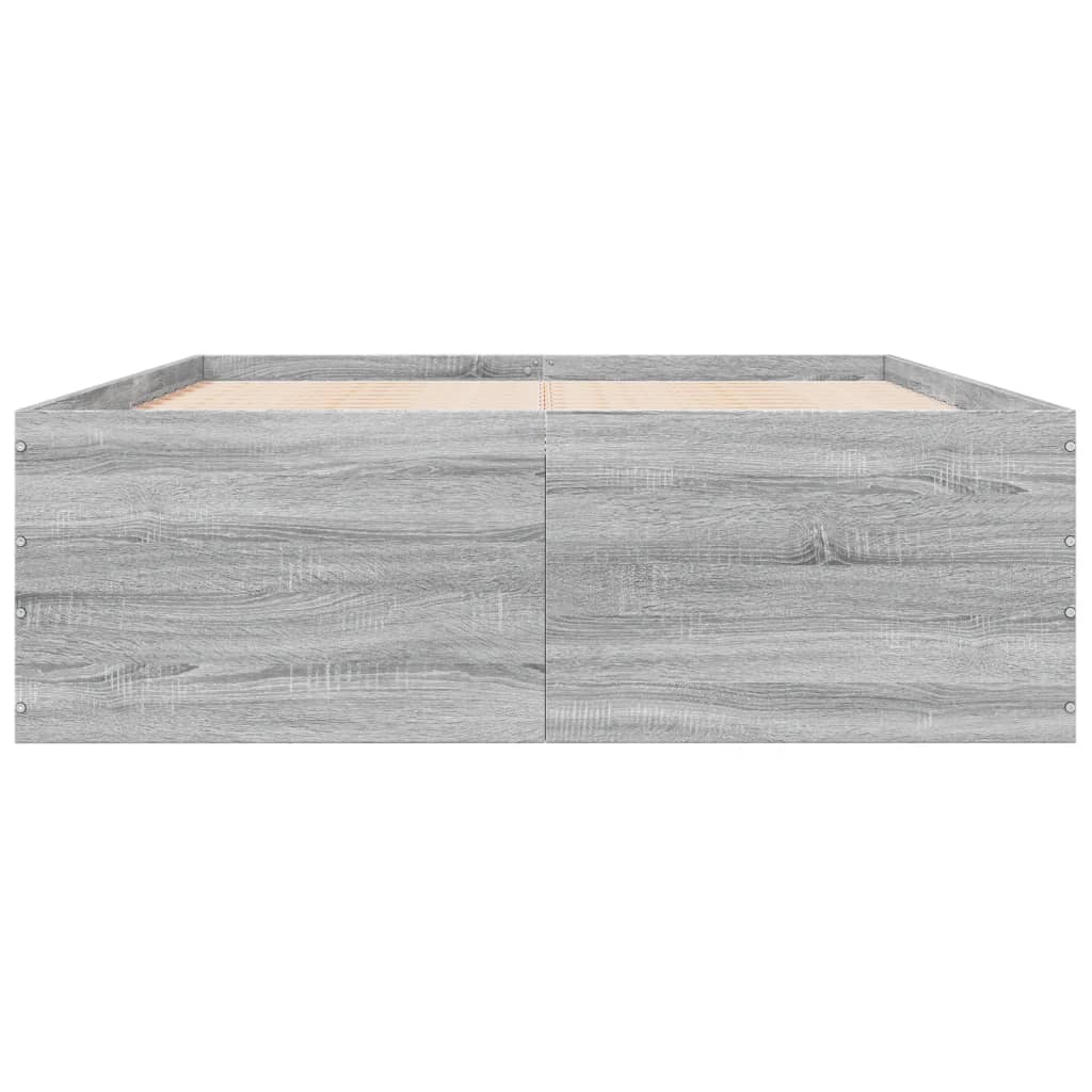 vidaXL Rama łóżka, szary dąb sonoma, 140x200cm materiał drewnopochodny