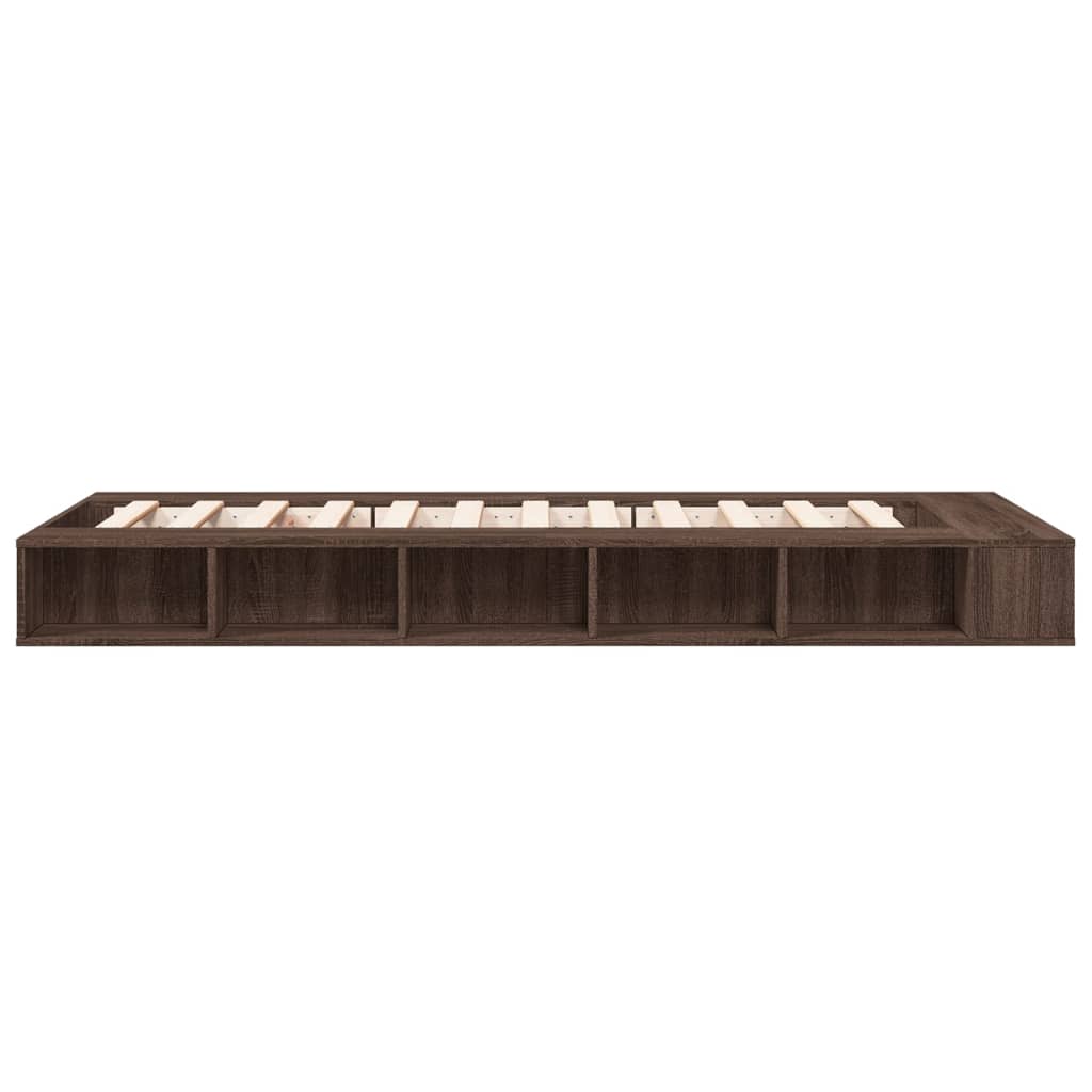 vidaXL Rama łóżka, brązowy dąb, 100x200 cm, materiał drewnopochodny
