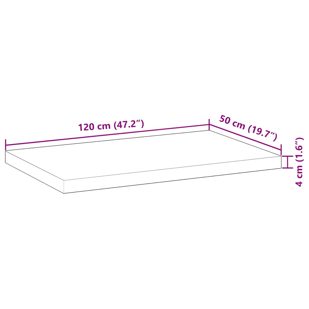 vidaXL Blat do biurka, 120x50x4 cm, lite drewno akacjowe