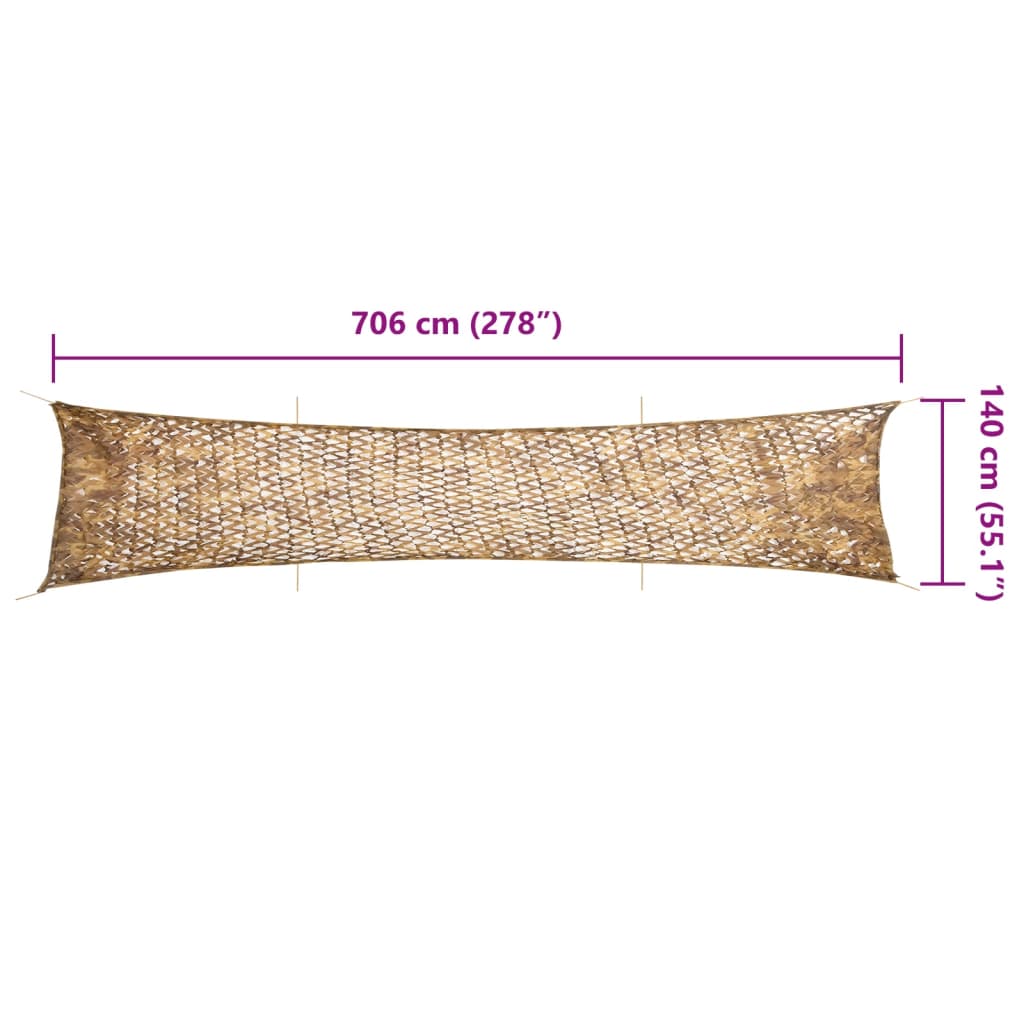 vidaXL Siatka maskująca z torbą do przechowywania 706x140 cm, piaskowa