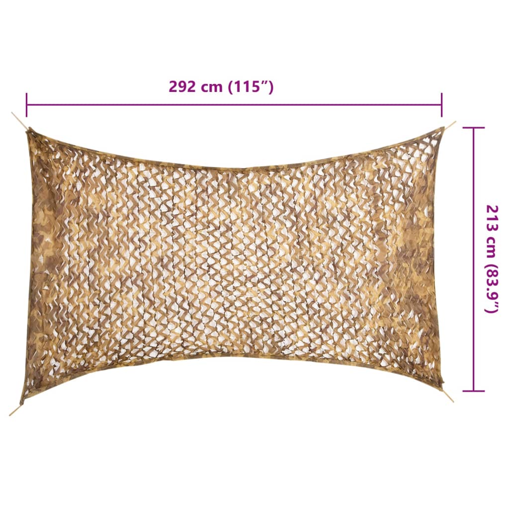 vidaXL Siatka maskująca z torbą do przechowywania 292x213 cm, piaskowa