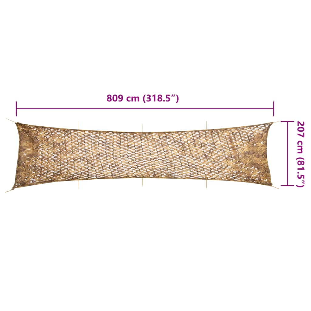 vidaXL Siatka maskująca z torbą do przechowywania 809x207 cm, piaskowa