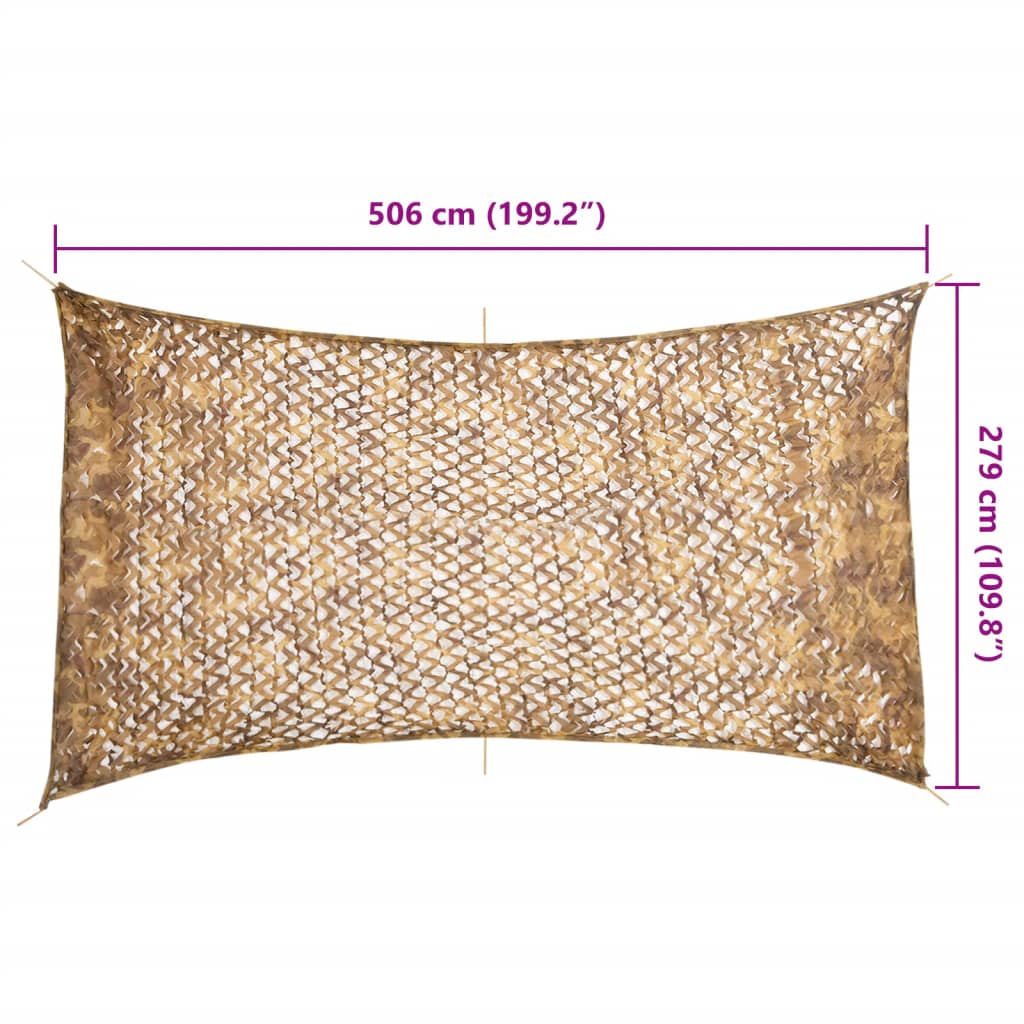 vidaXL Siatka maskująca z torbą do przechowywania 506x279 cm, piaskowa