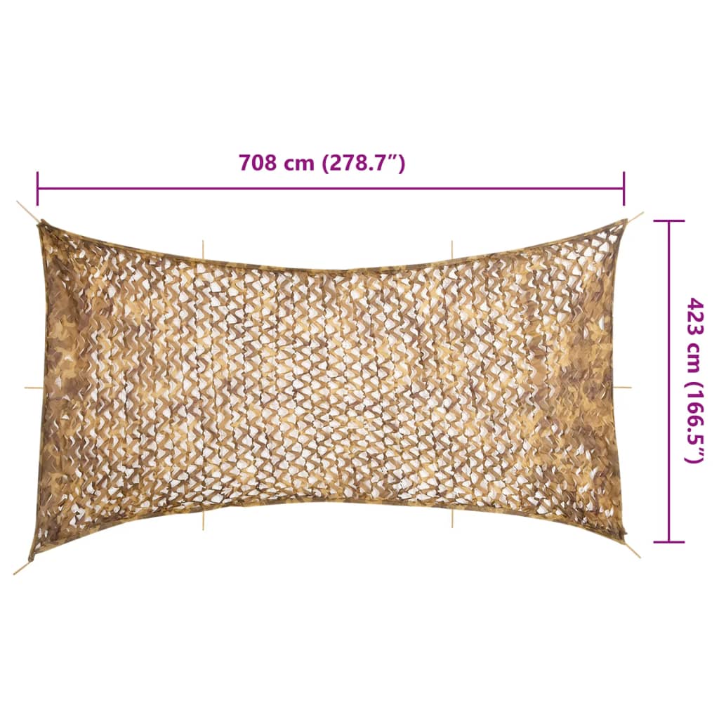 vidaXL Siatka maskująca z torbą do przechowywania 708x423 cm, piaskowa