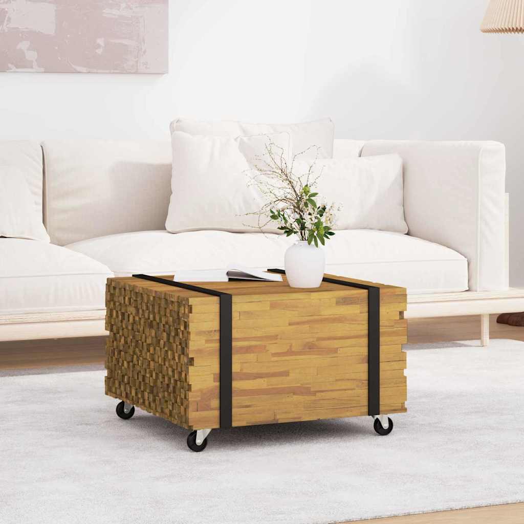 vidaXL Stolik kawowy Brązowy 60 x 60 x 38 cm Lite drewno teakowe