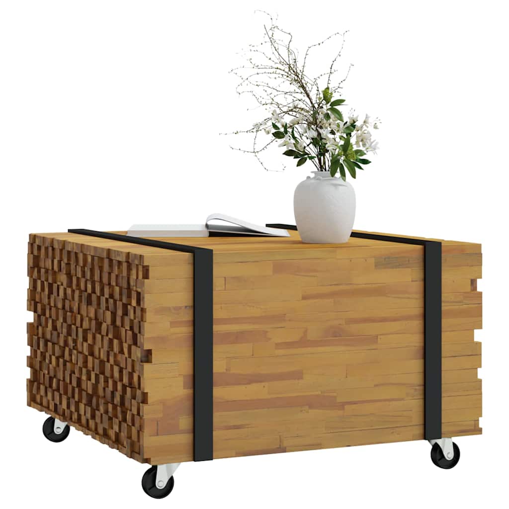 vidaXL Stolik kawowy Brązowy 60 x 60 x 38 cm Lite drewno teakowe