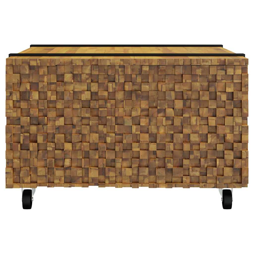 vidaXL Stolik kawowy Brązowy 60 x 60 x 38 cm Lite drewno teakowe