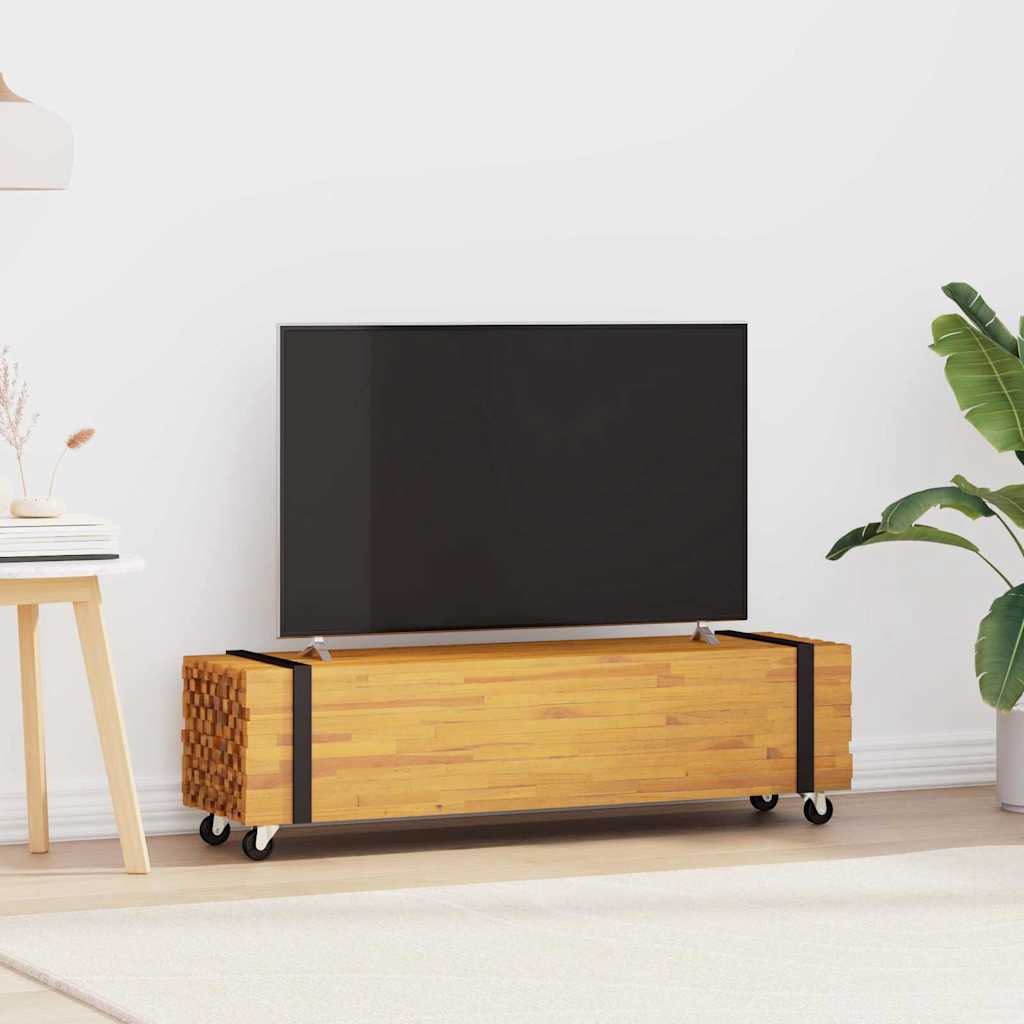 vidaXL Stół pod telewizor Brązowy 110 x 30 x 30 cm Lite drewno teakowe