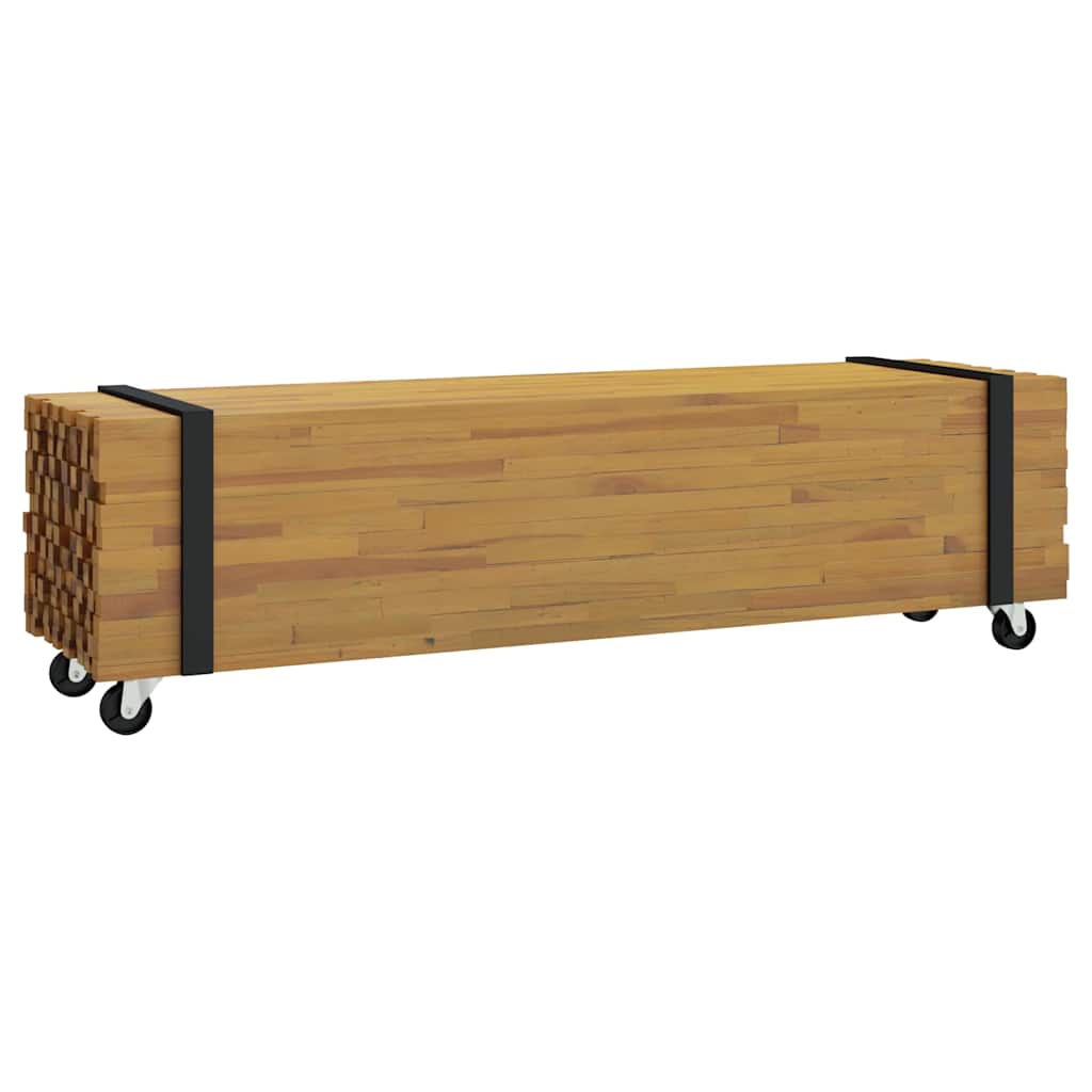 vidaXL Stół pod telewizor Brązowy 110 x 30 x 30 cm Lite drewno teakowe