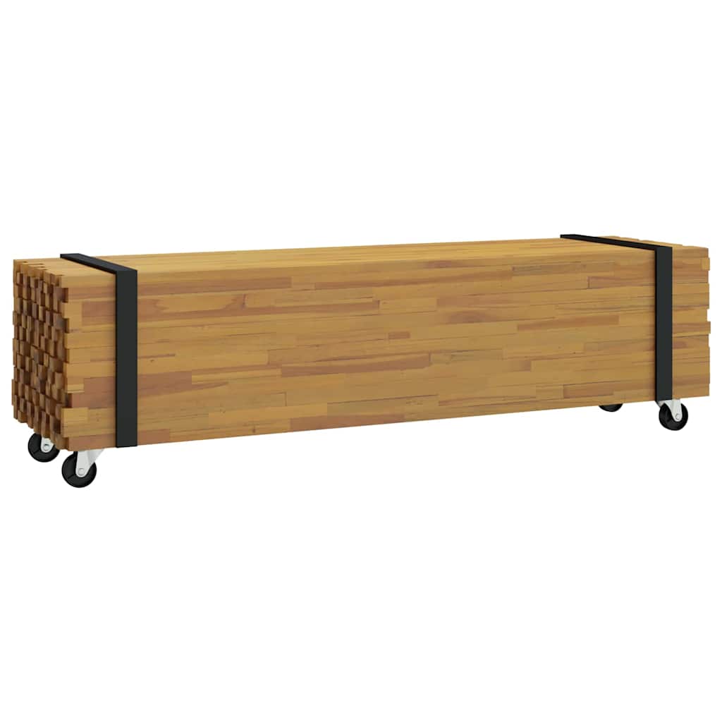 vidaXL Stół pod telewizor Brązowy 110 x 30 x 30 cm Lite drewno teakowe