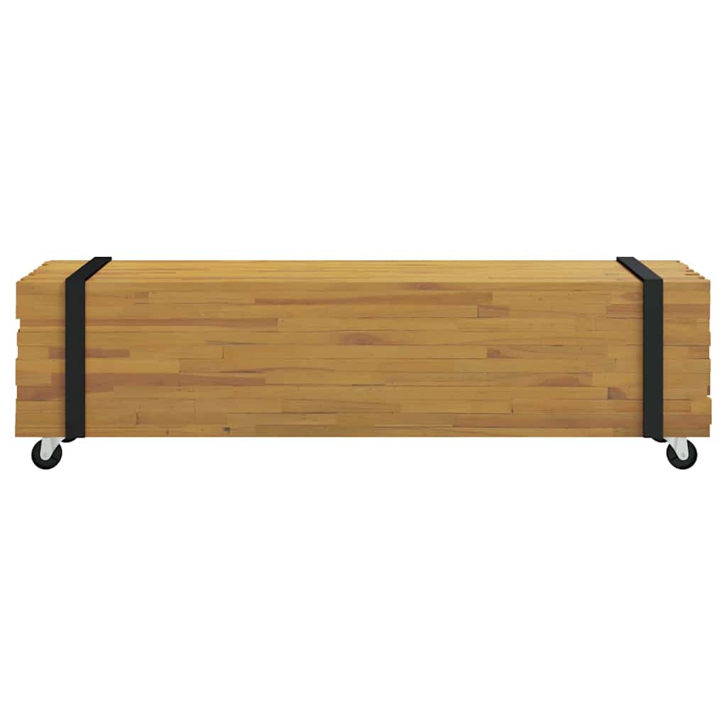 vidaXL Stół pod telewizor Brązowy 110 x 30 x 30 cm Lite drewno teakowe