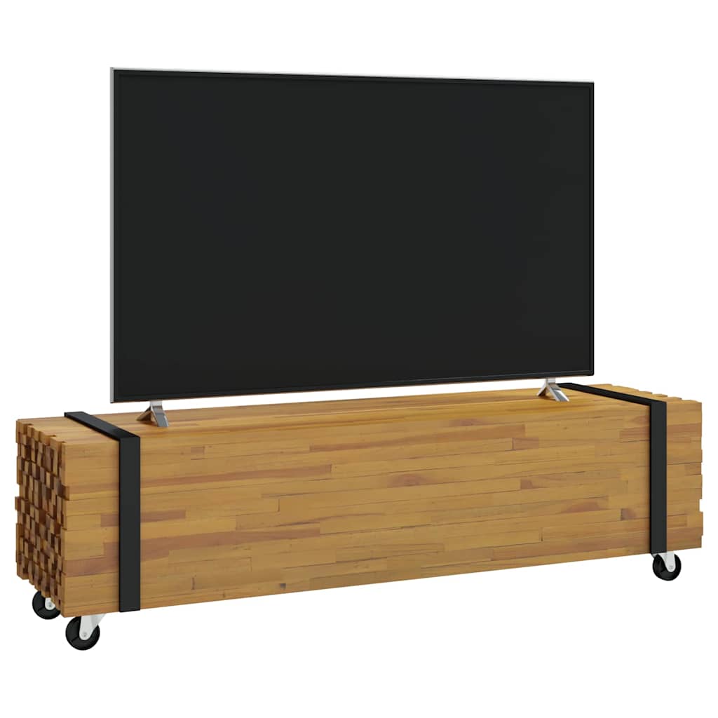 vidaXL Stół pod telewizor Brązowy 110 x 30 x 30 cm Lite drewno teakowe