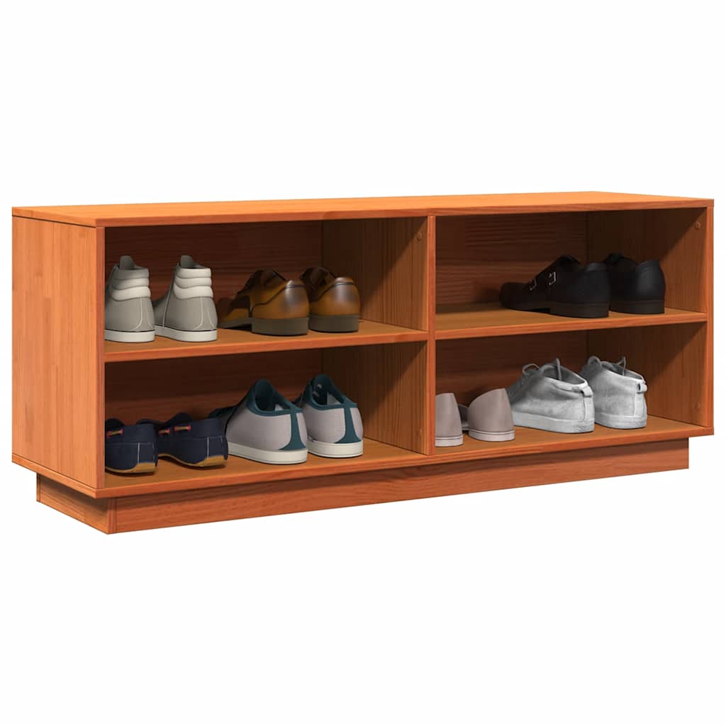 vidaXL Szafka na buty, woskowy brąz, 110x34x45 cm, lite drewno sosnowe