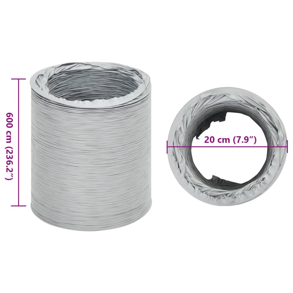 vidaXL Przewód wentylacyjny PVC, 6 m, Ø20 cm