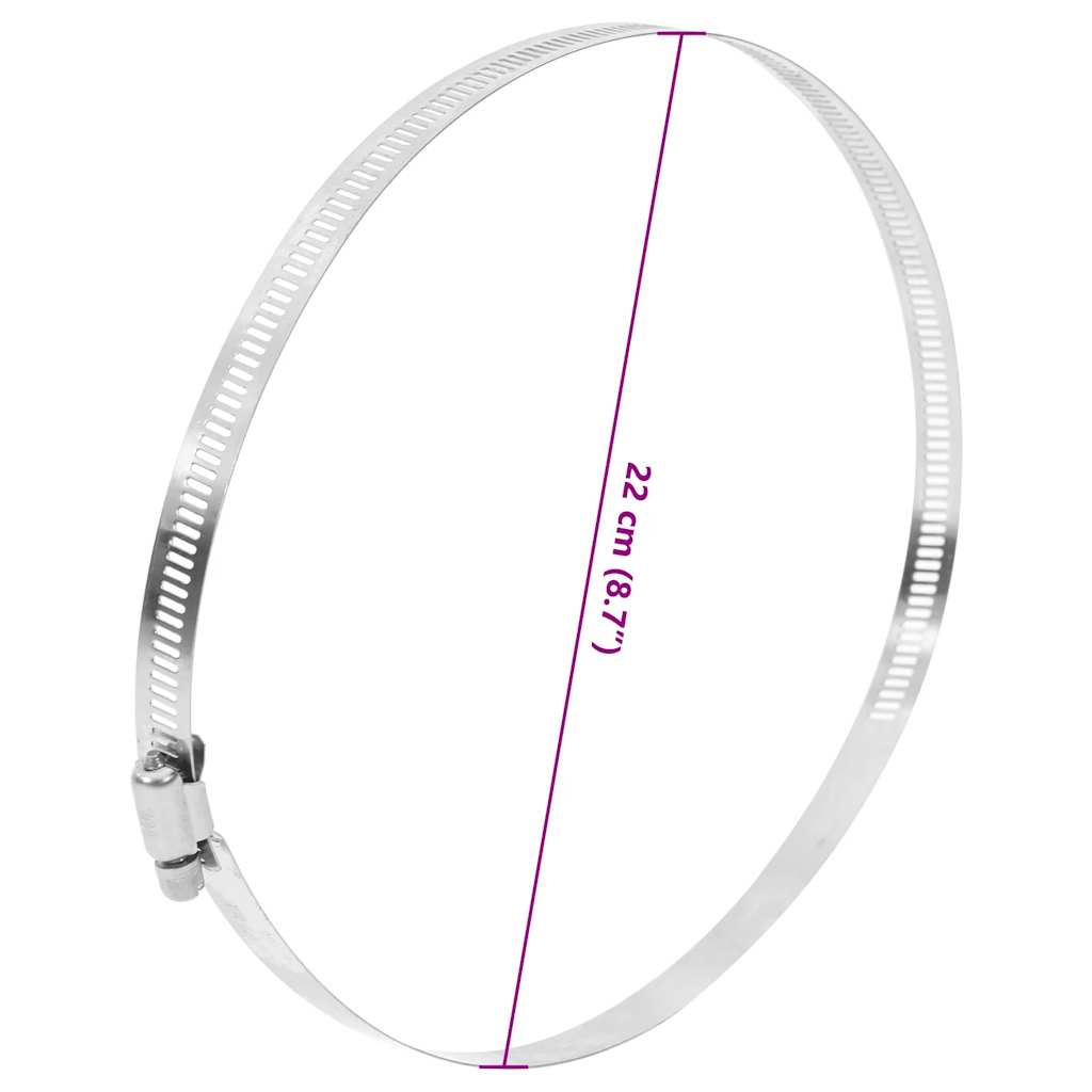 vidaXL Opaski zaciskowe do węży, 6 szt, 91-220 mm, stal nierdzewna 304