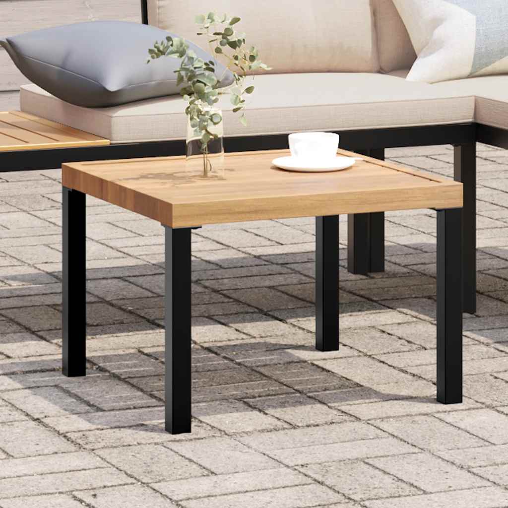 vidaXL Stolik kawowy do ogrodu, czarny, 55x55x39,5 cm, malowana stal