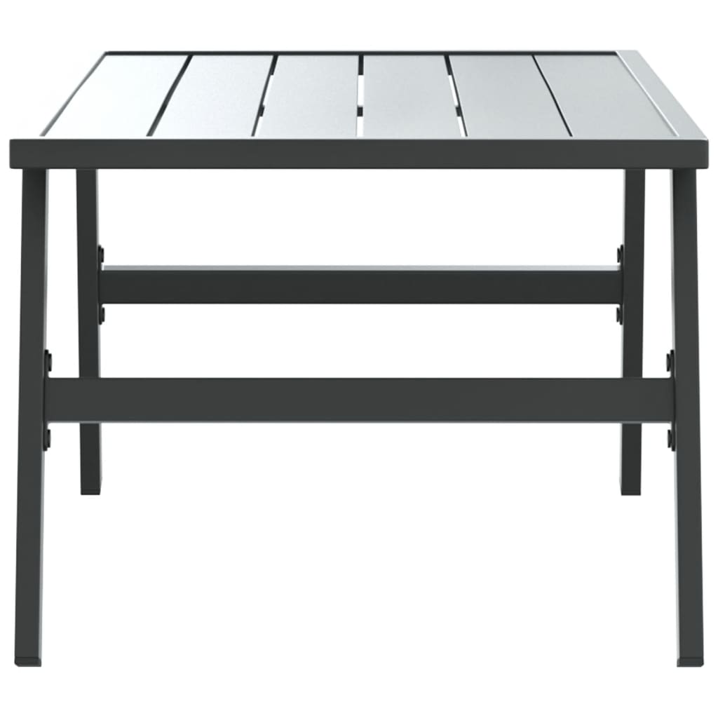 vidaXL Stolik kawowy do ogrodu, czarny, 90x45x35 cm, malowana stal