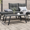 vidaXL Stolik kawowy do ogrodu, czarny, 90x45x35 cm, malowana stal