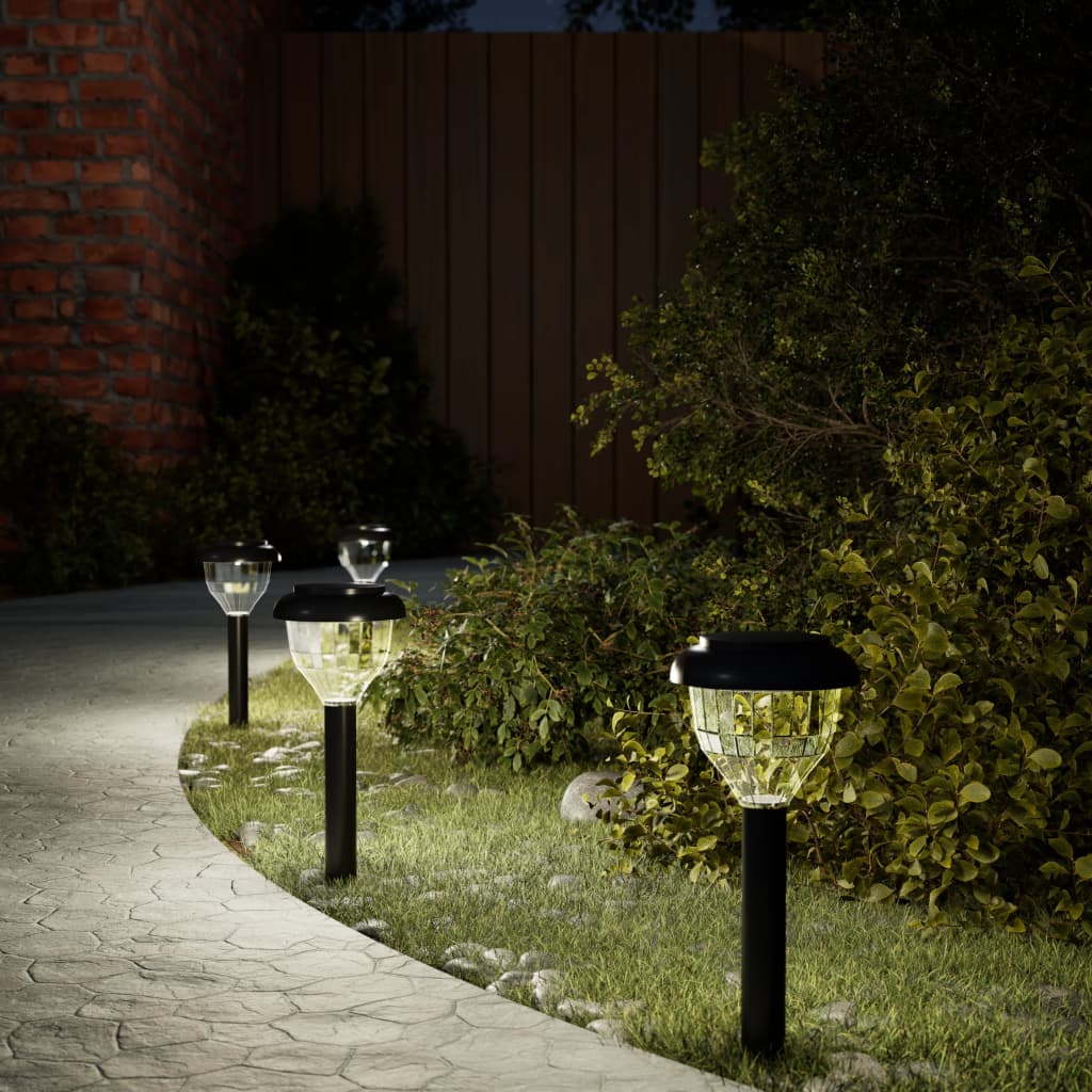 vidaXL Solarne lampki ogrodowe, z kolcami, 4 szt., ciepła biel i RGB