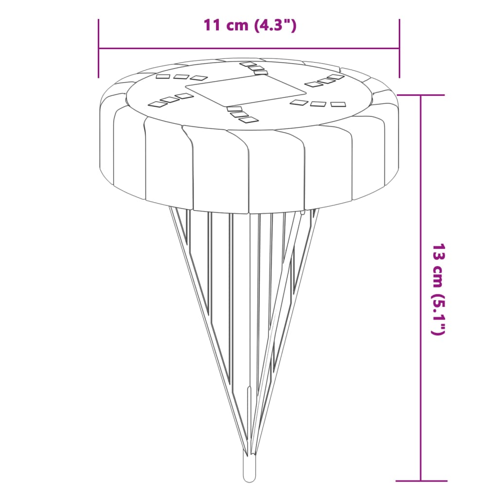 vidaXL Solarne lampki gruntowe, z kolcami, 4 szt., ciepłe białe