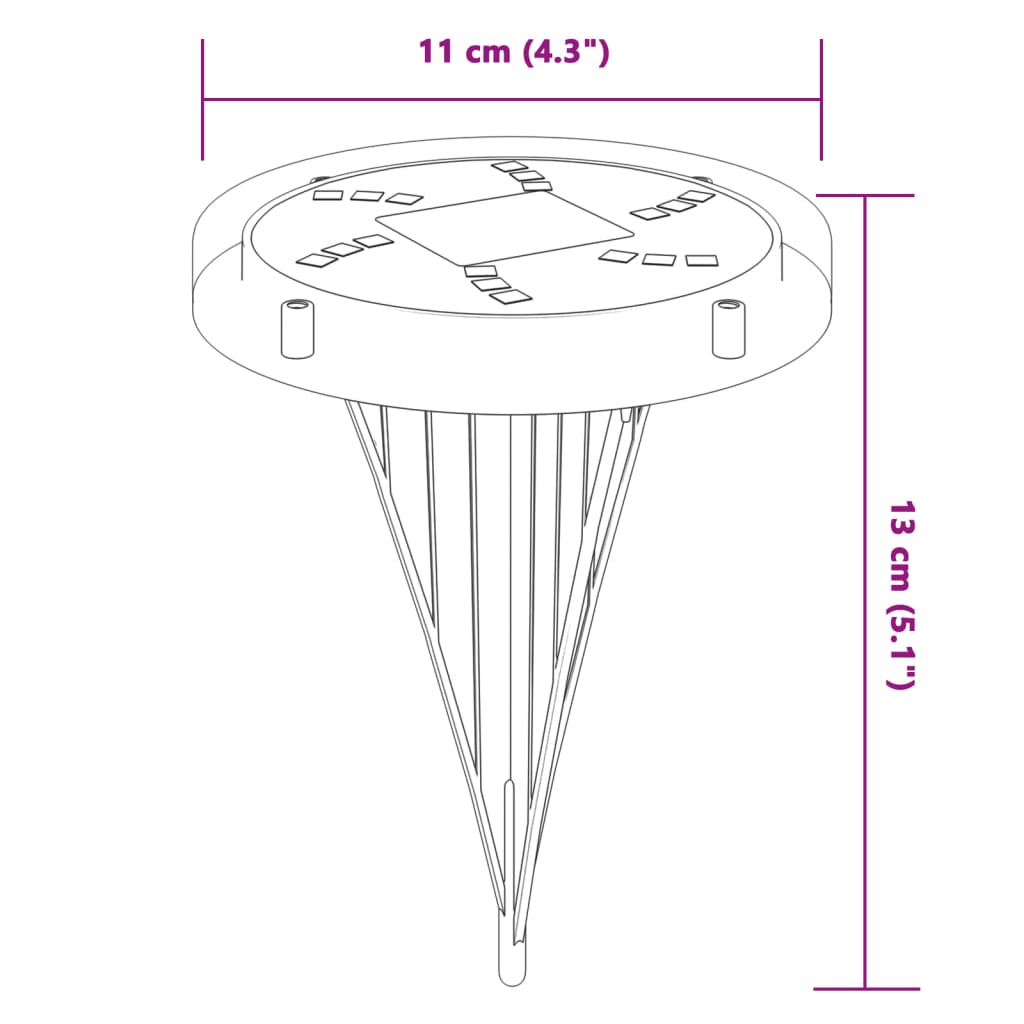 vidaXL Solarne lampki gruntowe, z kolcami, 12 szt., ciepłe białe