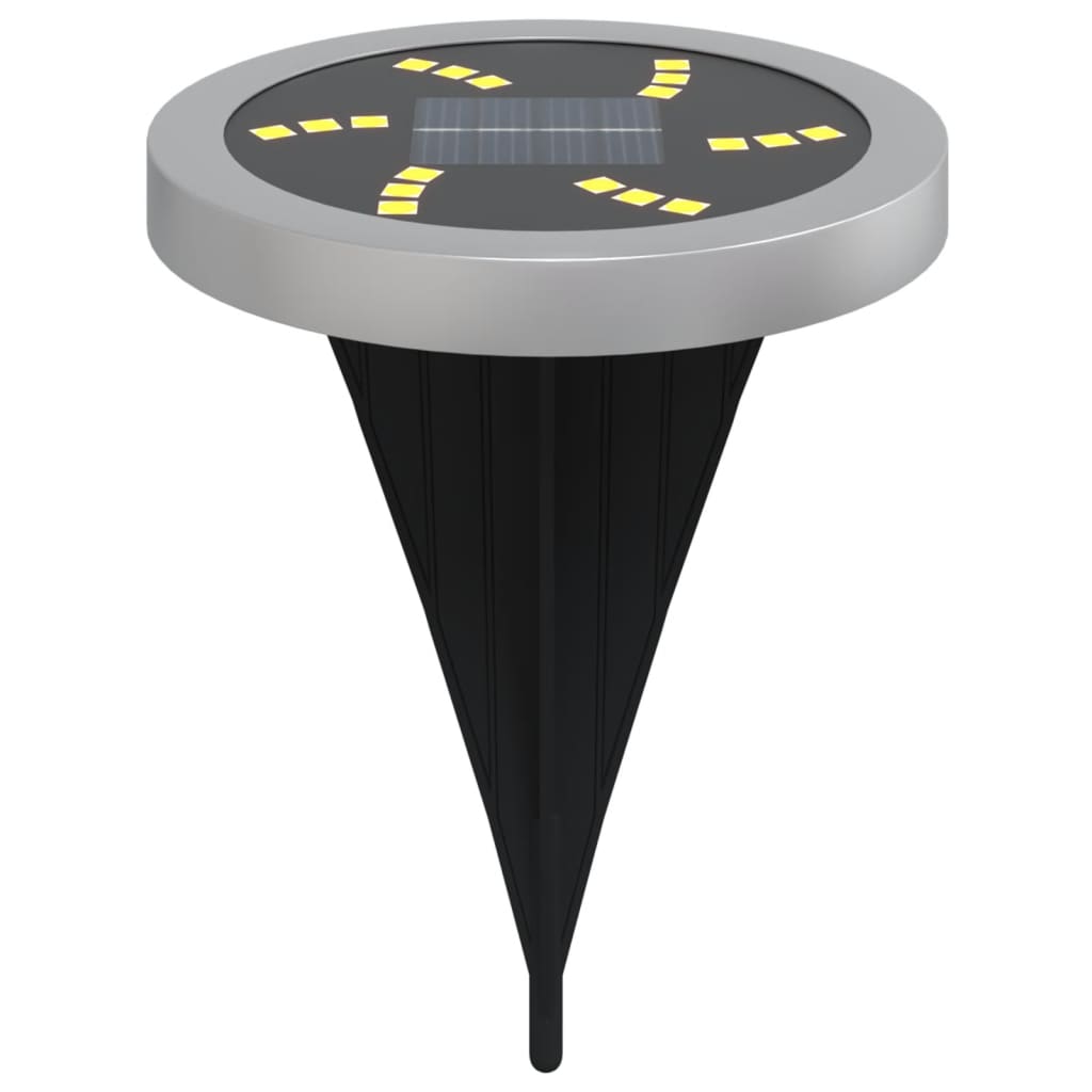 vidaXL Solarne lampki gruntowe, z kolcami, 4 szt., ciepłe białe